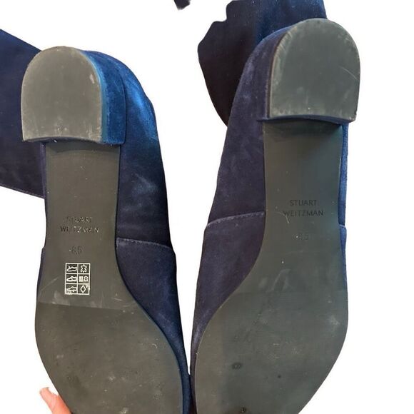 Stuart Weitzman Genna 25 City Boot in Navy Suede - Picture 9 of 9